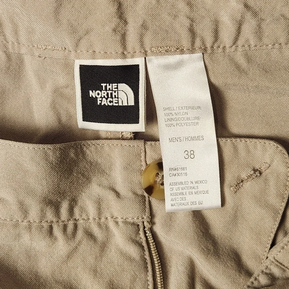 The North Face Mens 38 Hiking Pants Tan Khaki Nylon Jogger Cuff Outdoor Utility